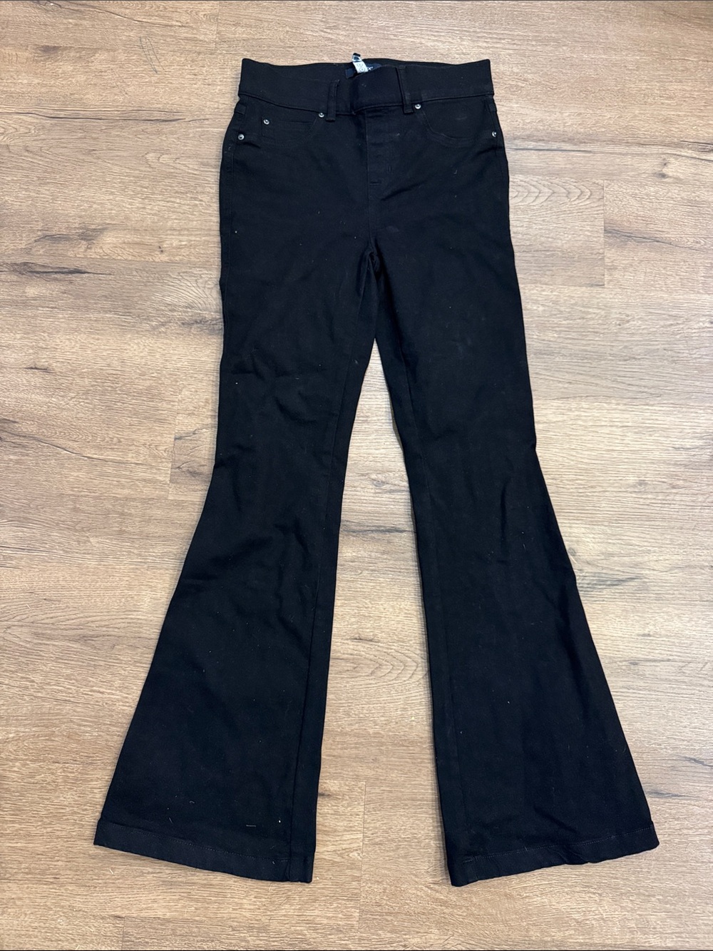 Spanx High-Rise Black Flared Jeans